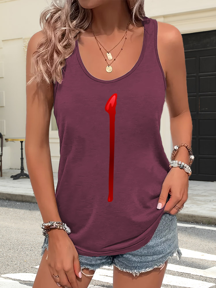 Summer Clothing Drip - Blood Drips Printed Tank Top Sleeveless