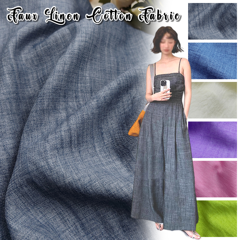 Summer Clothing Material - Slightly Wrinkled Soft Breathable Imitation Linen