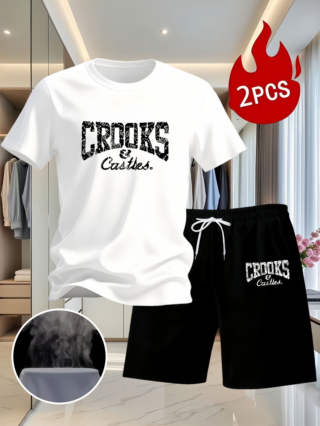 Summer Clothing Outfits - Men's Stylish Printed Summer Outfit Set,