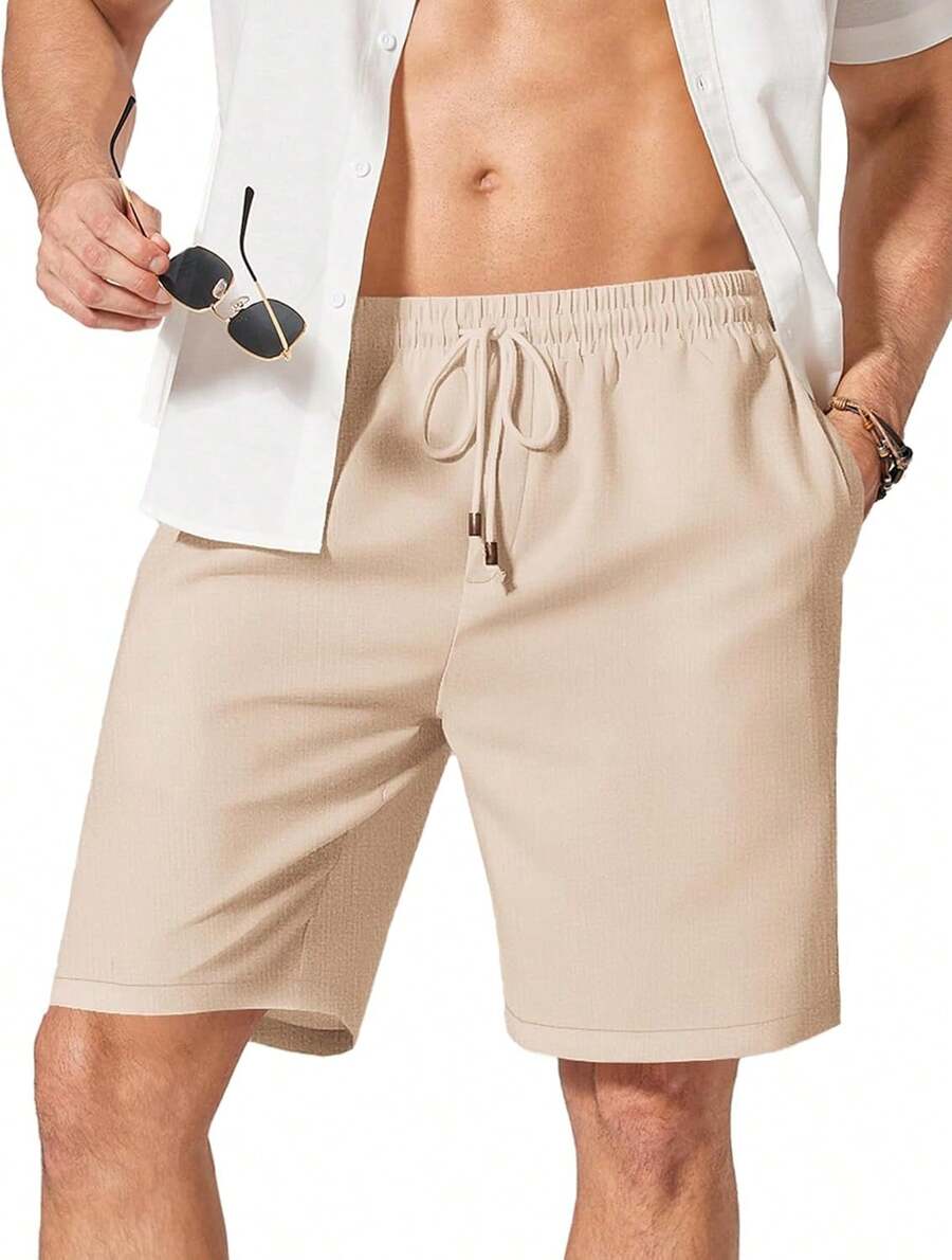 Linen Shorts Men - Mens Linen Shorts Casual Summer Beach