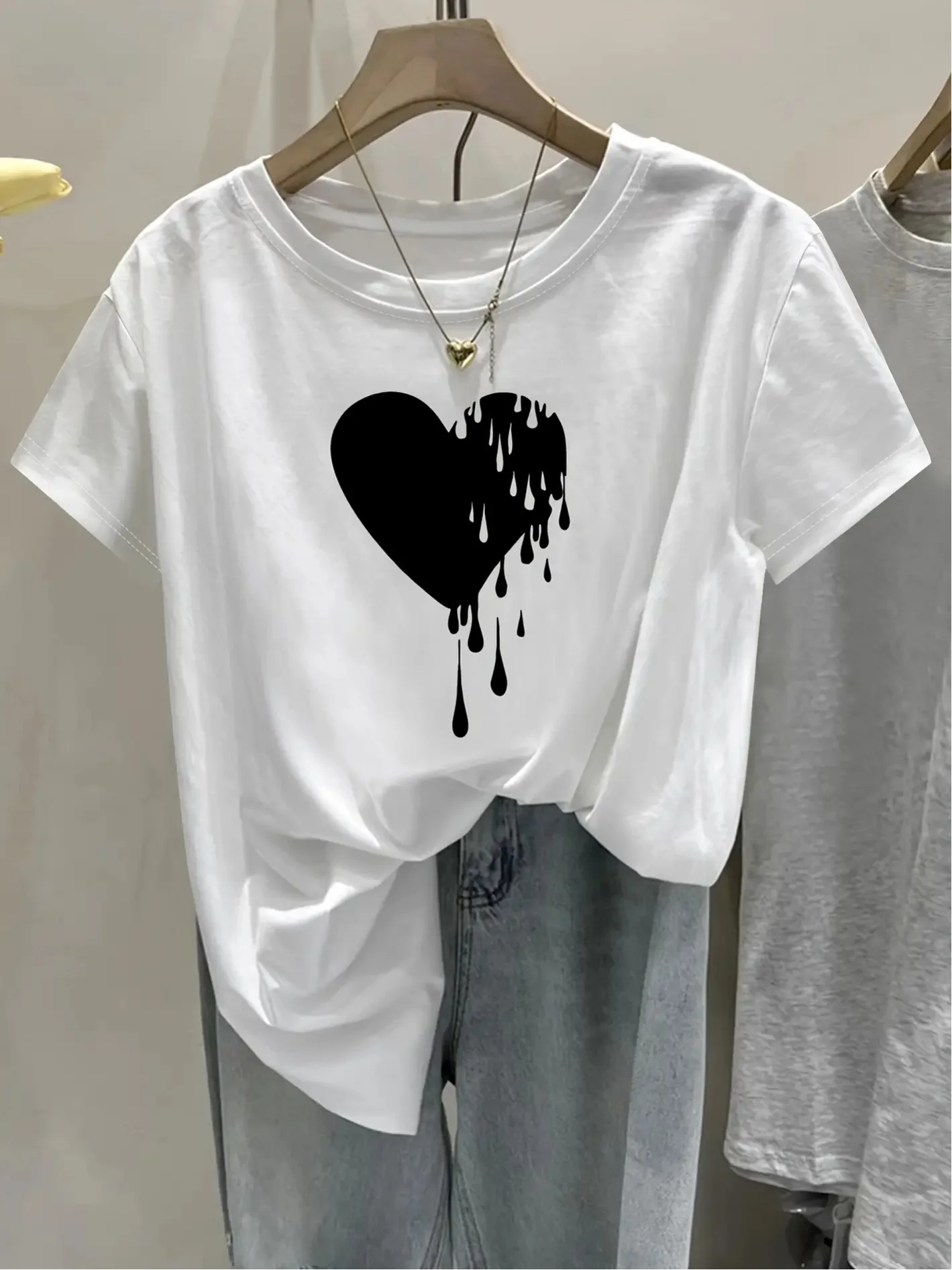 Summer Clothing Drip - Women's Korean Japanese Style White with