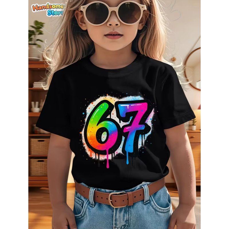 Summer Clothing Drip - Kids Girls Rainbow Drip Number 67