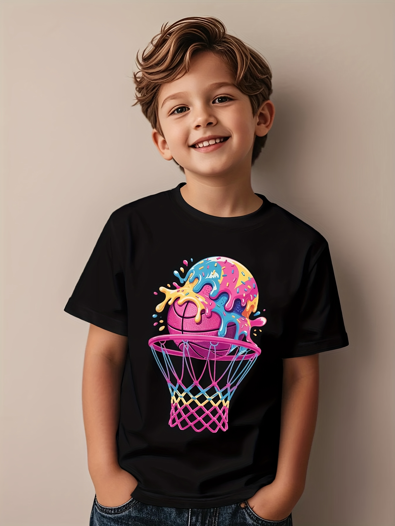 Summer Clothing Drip - Cartoon Ice Cream Dripping Basketball Novelty