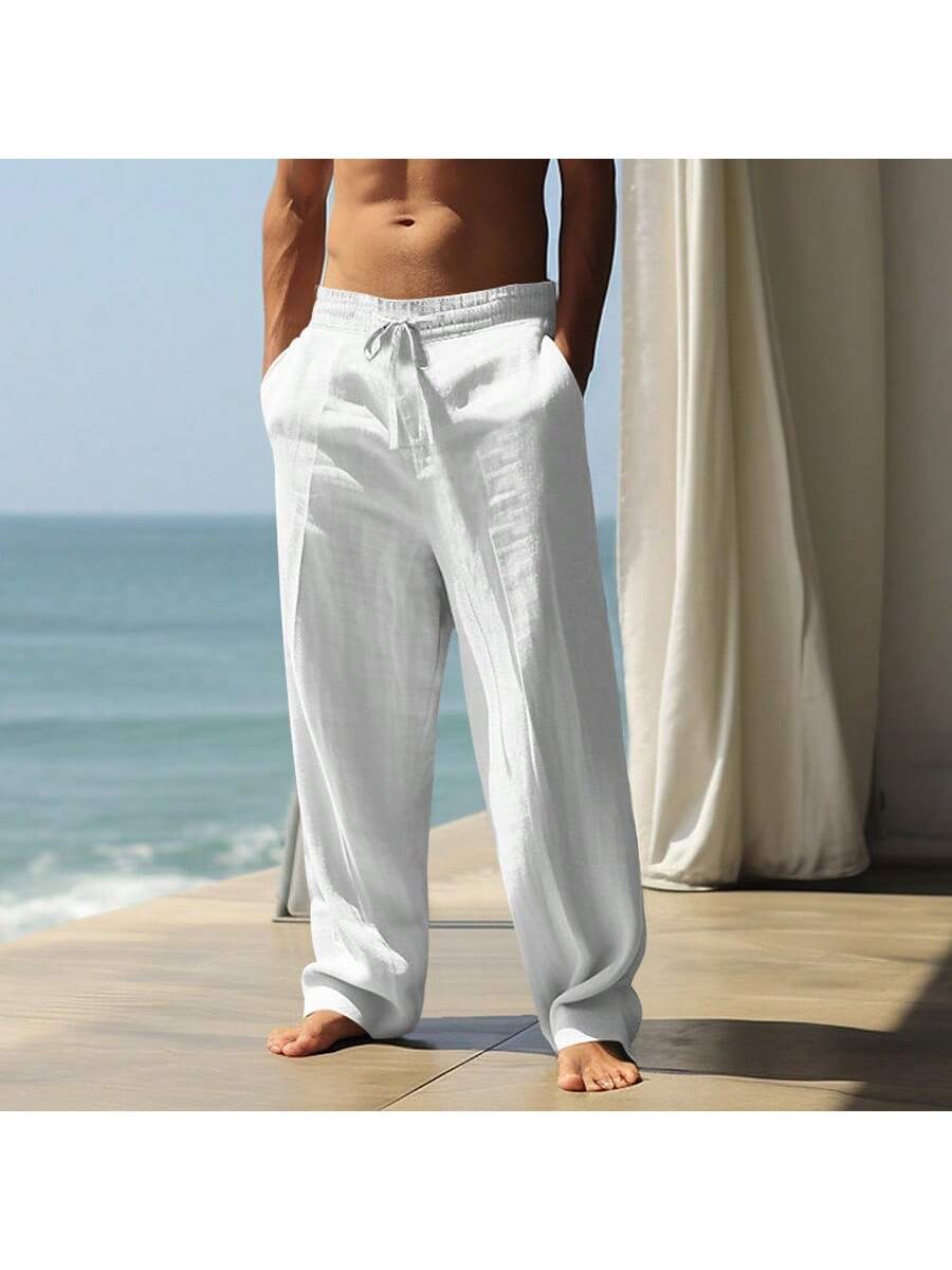Linen Shorts Men - Mens Linen Loose Drawstring Pants Casual