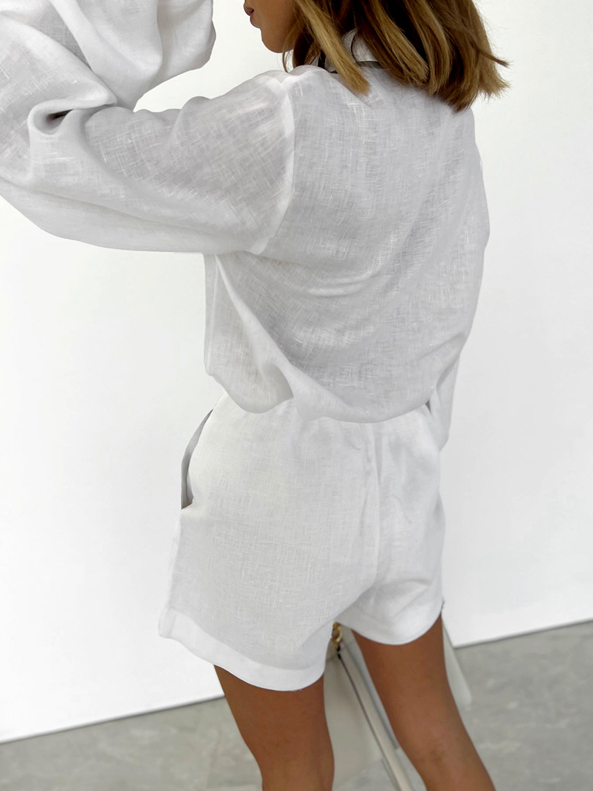 Two Piece Set Women Outfit 202 - Linen Shorts Men review and price