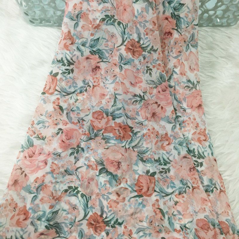 2/3m Floral Print Chiffon Fabr - Summer Clothing Material review and price