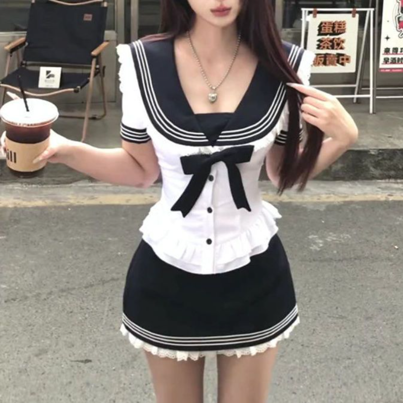 Deeptown Sweet Bow Sailor Coll - Summer Clothing For Teens review and price
