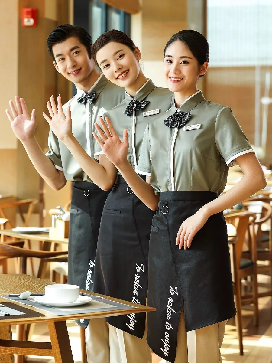 Coffee Shop Waiter Work Clothe - Summer Clothing Shops review and price