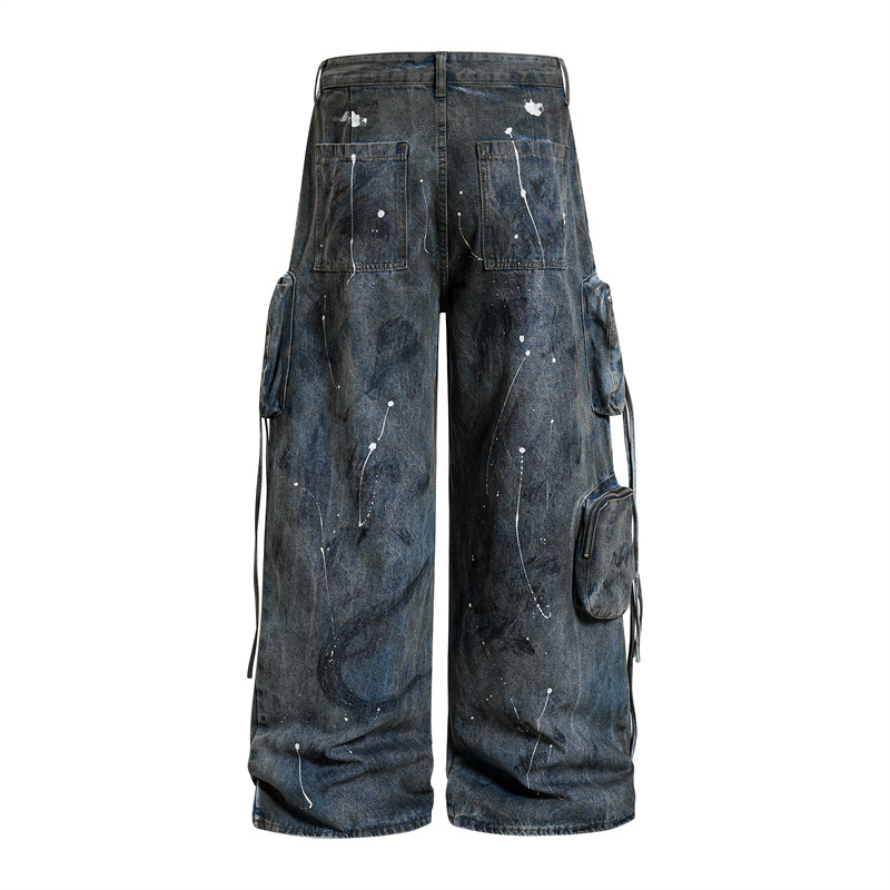Men Straight Jeans Pockets Hol - Summer Clothing Drip review and price