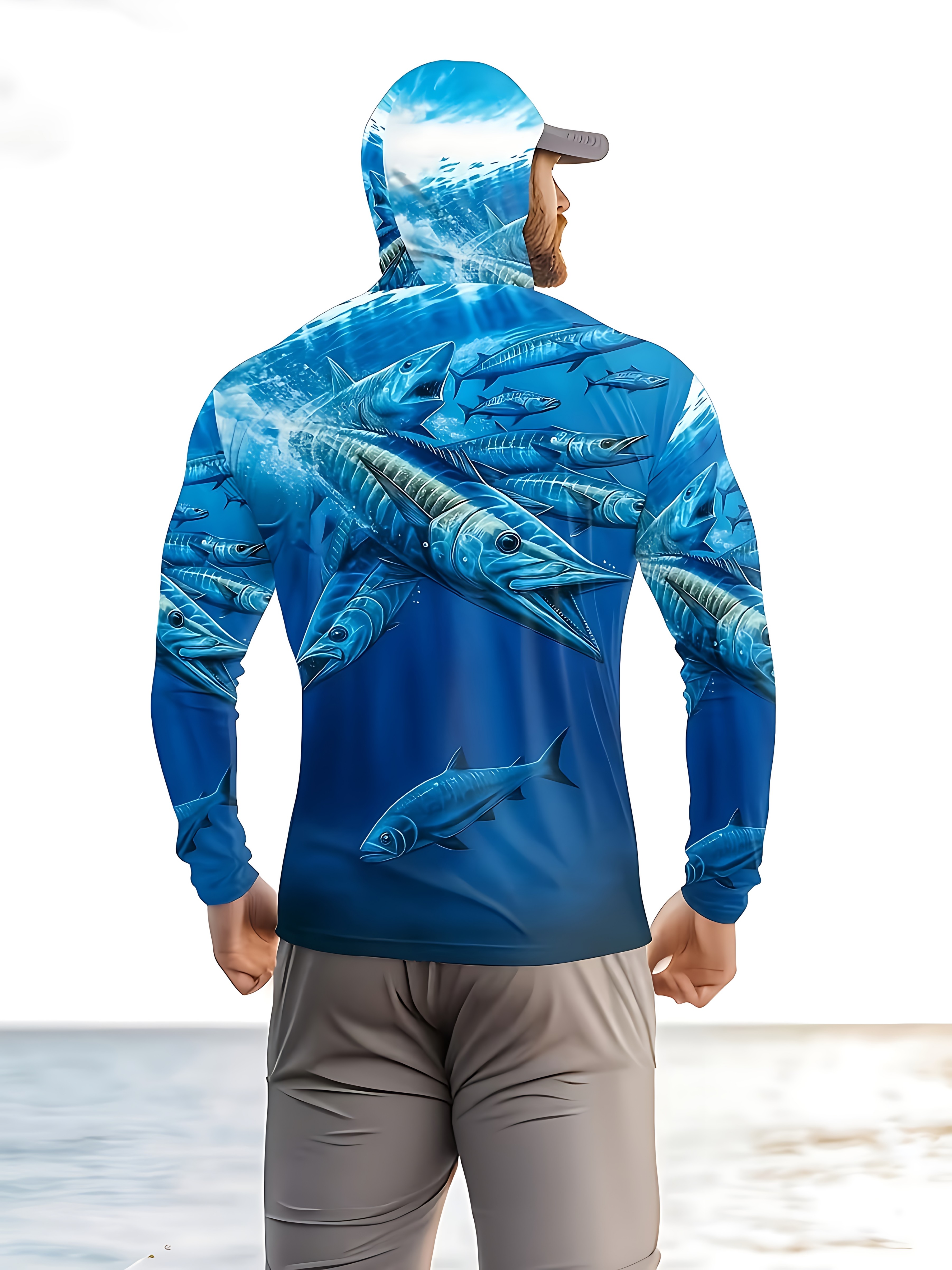 Fishing Shirt Hooded Men Fishi - Summer Knit Clothing review and price