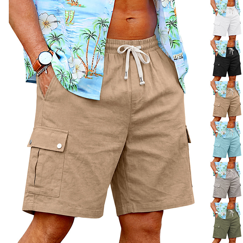 Summer loose skin-friendly out - Linen Shorts Men review and price