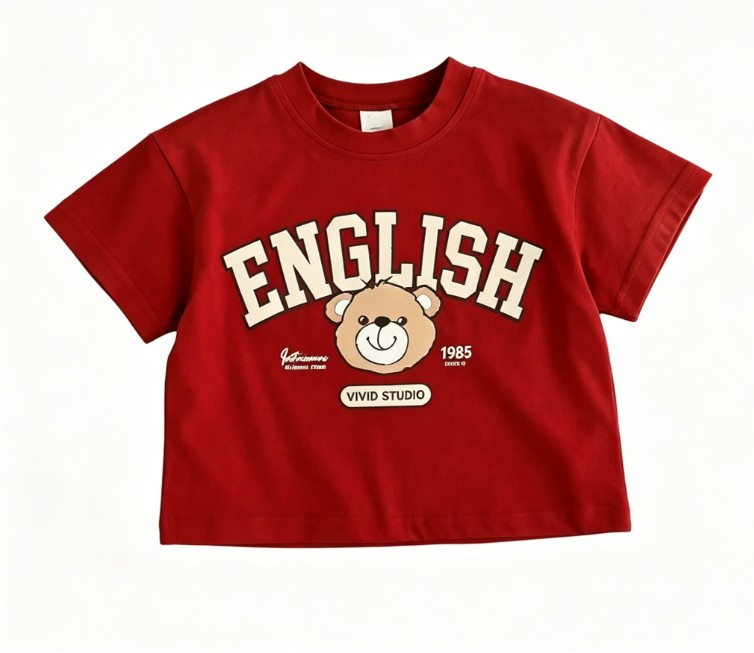 Kids Cute English Bear T Shirt - Summer Clothing Options review and price