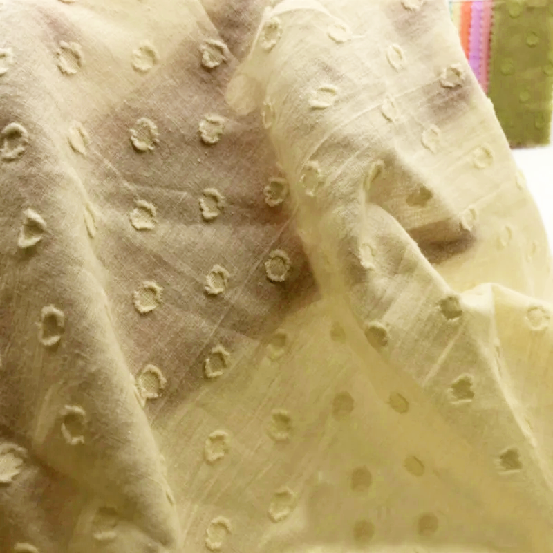 Solid Washed Cotton Polka Dot  - Summer Clothing Material review and price