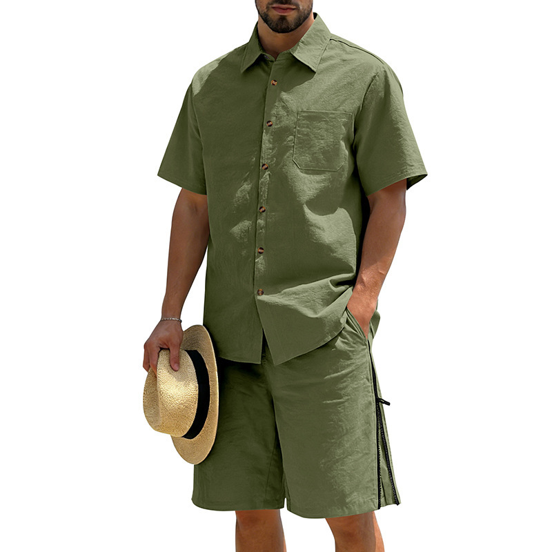 Men's Casual Cotton Linen 2 Pi - Linen Shorts Men review and price