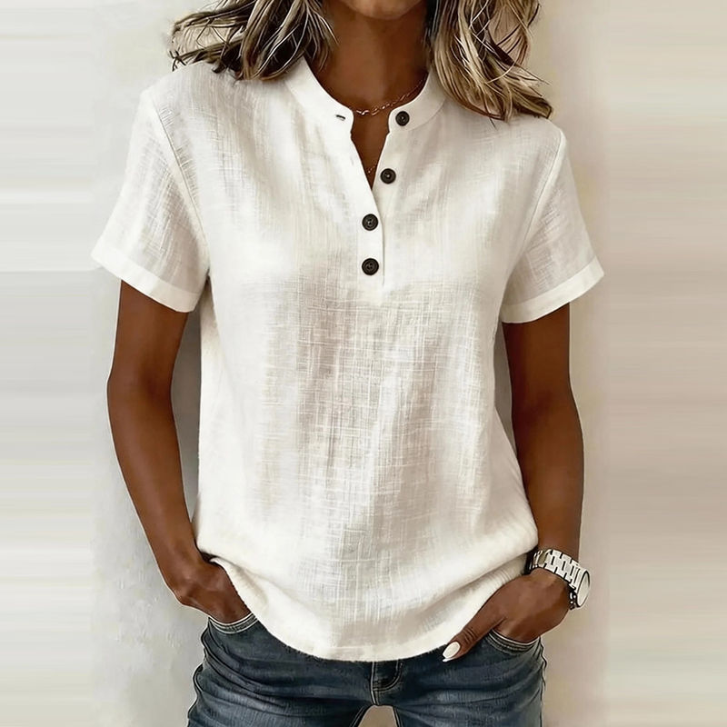 Summer Short Sleeve Basic Blou - Linen Shorts Men review and price