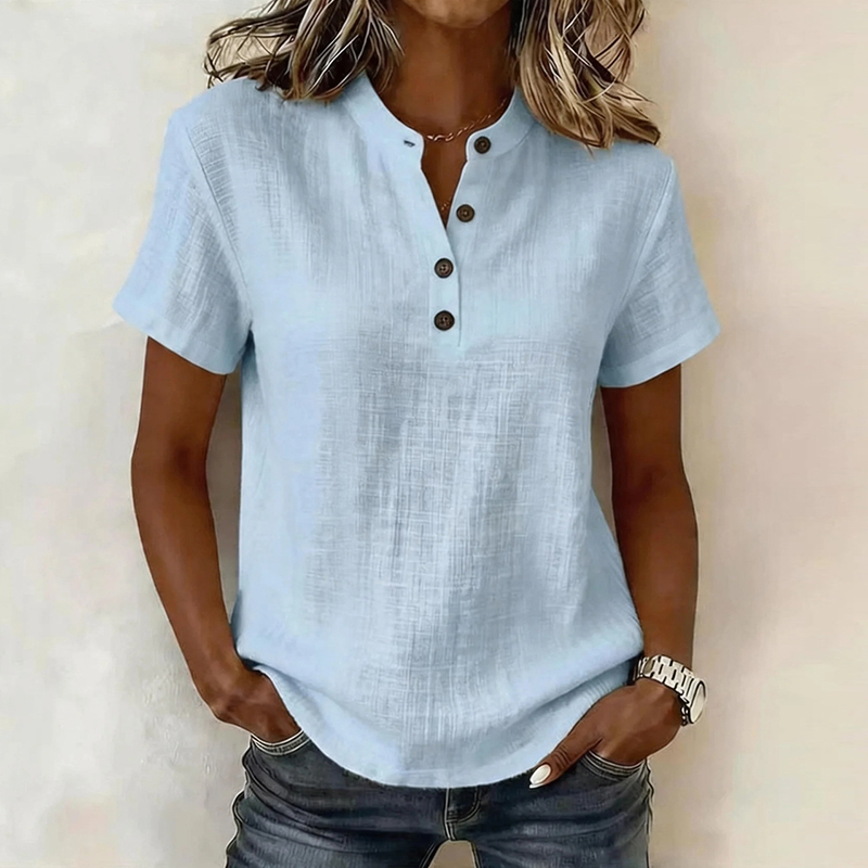 Summer Short Sleeve Basic Blou - Linen Shorts Men review and price