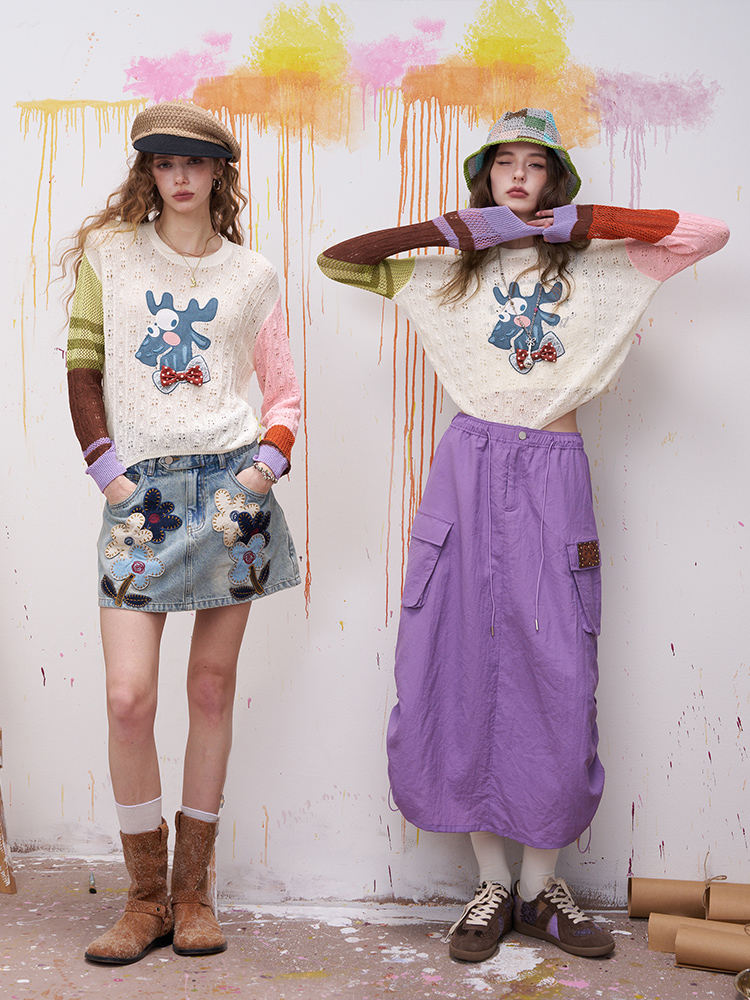 Asymmetric Splicing Knitted Lo - Summer Clothing Shops review and price