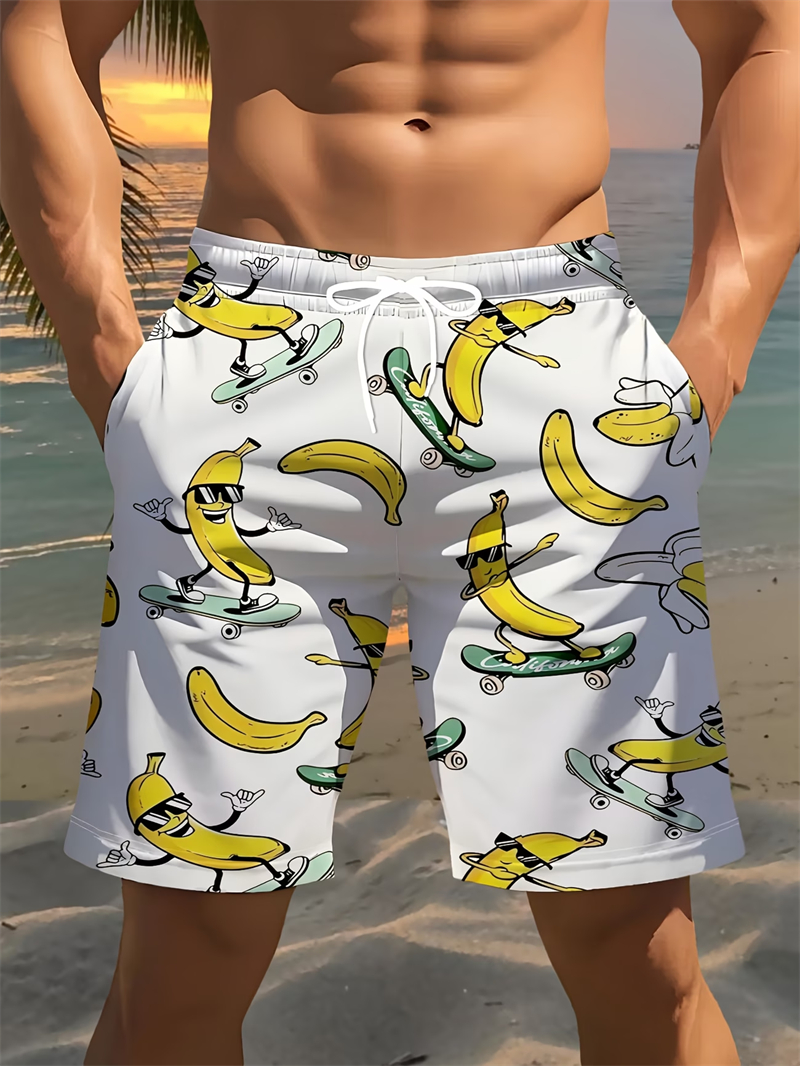 Funny Banana Print Skateboard  - Summer Clothing Material review and price