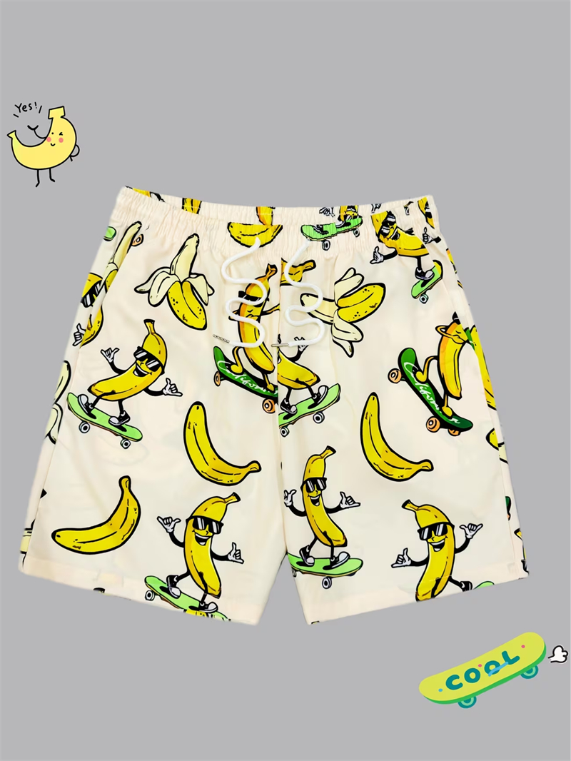 Funny Banana Print Skateboard  - Summer Clothing Material review and price