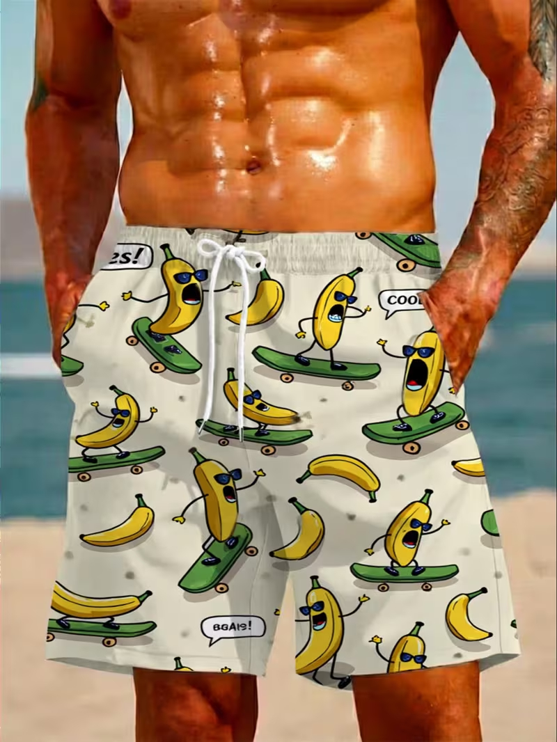 Funny Banana Print Skateboard  - Summer Clothing Material review and price