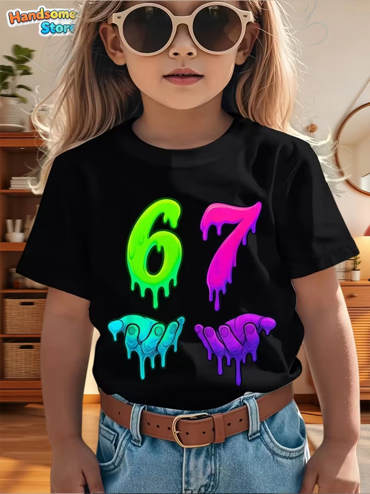 Kids Girls Rainbow Drip Number - Summer Clothing Drip review and price