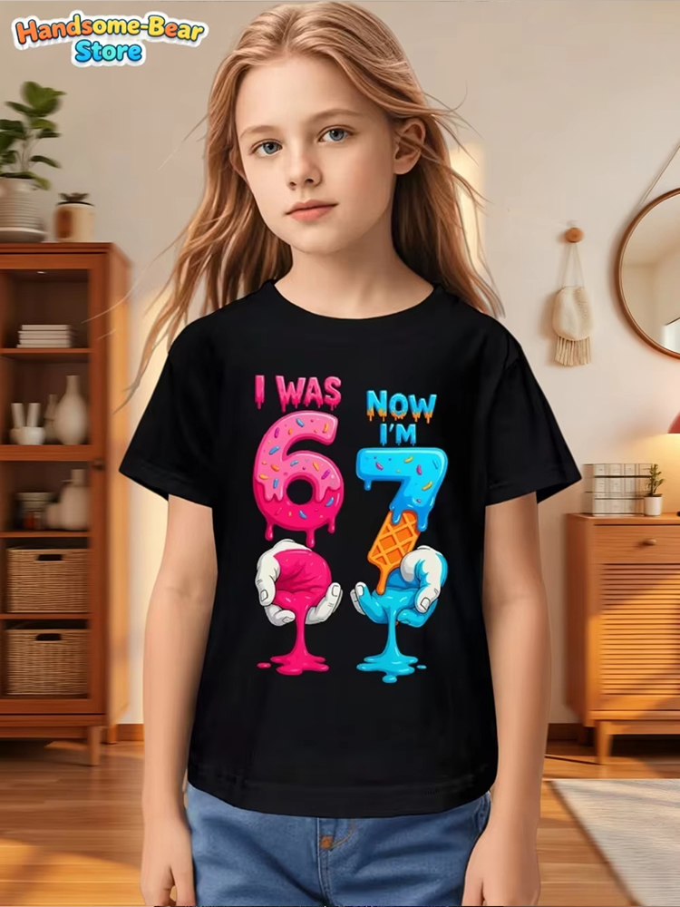 Kids Girls Rainbow Drip Number - Summer Clothing Drip review and price