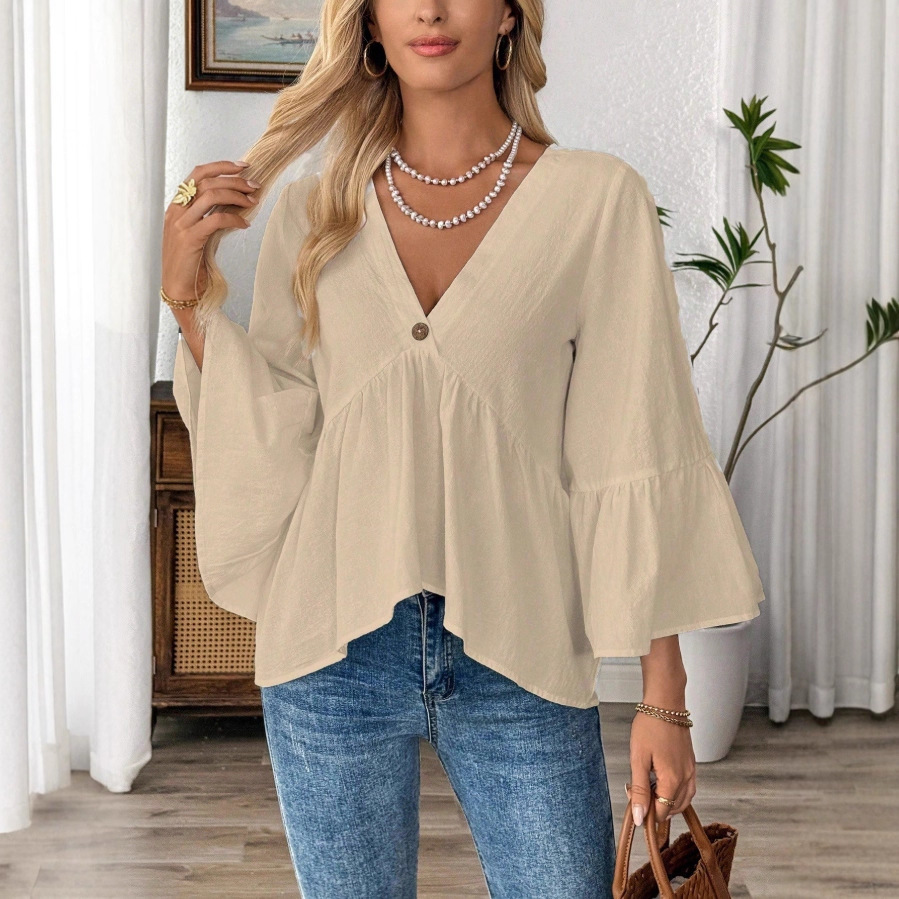 Solid Casual Loose Blouses For - Summer Clothing For Teens review and price
